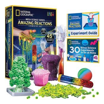 NATIONAL GEOGRAPHIC Mega Science Kit - Glow in The Dark Lab with Crystal  Growing Kit, Slime Making, Glowing Putty, and More Science Experiments,  Slime Kit for Boys and Girls ( Exclusive) 