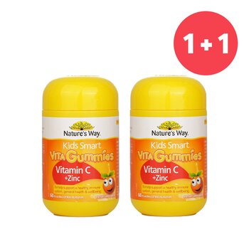 NATURES WAY ?1+1 Set?Kids Smart Vita Gummies Vitamin C + Zinc 60 Pastilles