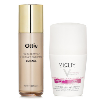 Vichy Beauty Deo Anti-Perspirant 48hr Roll-On (For Sensitive Skin) 50ml X Ottie Gold Prestige Resilience Energetic Essence 50ml