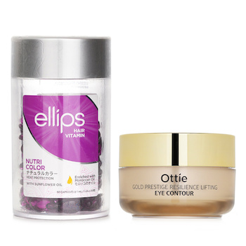 Ellips Hair Vitamin Oil - Nutri Color 50capsules x1ml X Ottie Gold Prestige Resilience Lifting Eye Contour 30ml