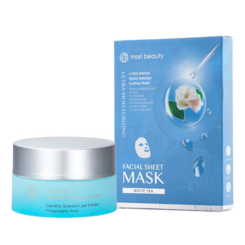 30-Day Complete Skin Stabilizing Set: White Tea Moisturizing Eye Cream 15ml+Hydra Solution Cushion Mask (Ultra Moisturizing)